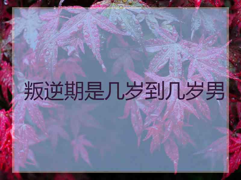 叛逆期是几岁到几岁男