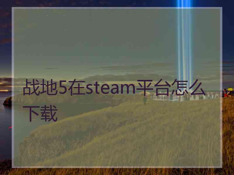 战地5在steam平台怎么下载