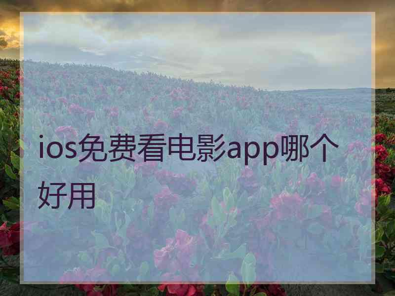 ios免费看电影app哪个好用