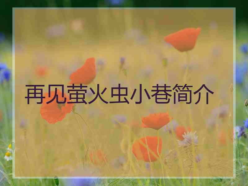 再见萤火虫小巷简介