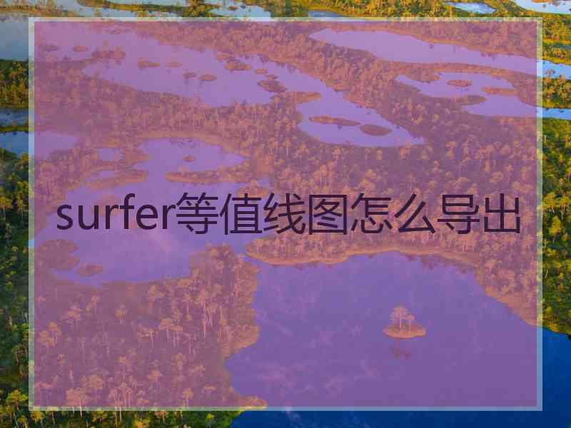 surfer等值线图怎么导出