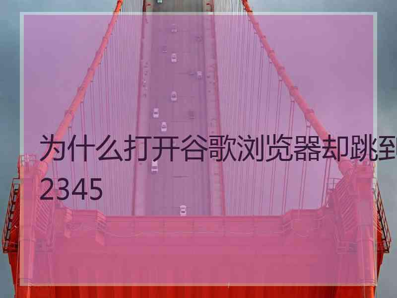 为什么打开谷歌浏览器却跳到2345