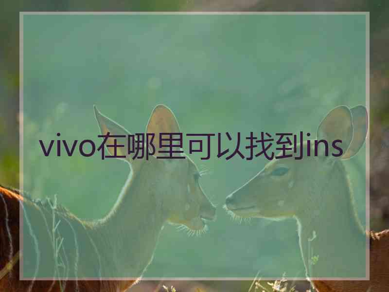 vivo在哪里可以找到ins