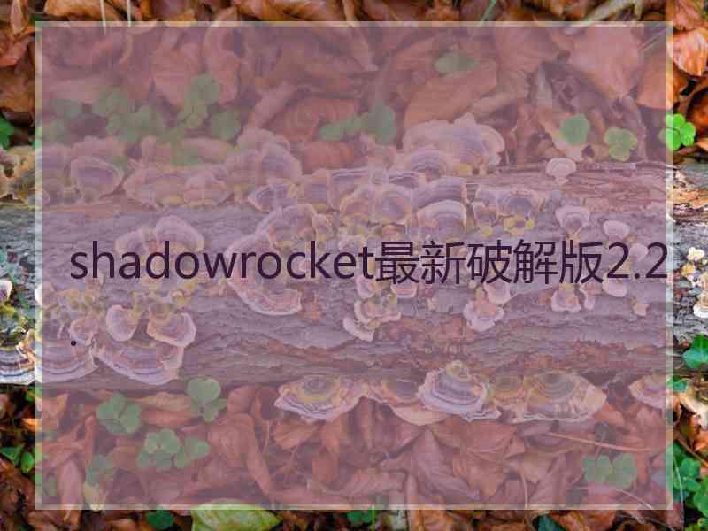 shadowrocket最新破解版2.2.