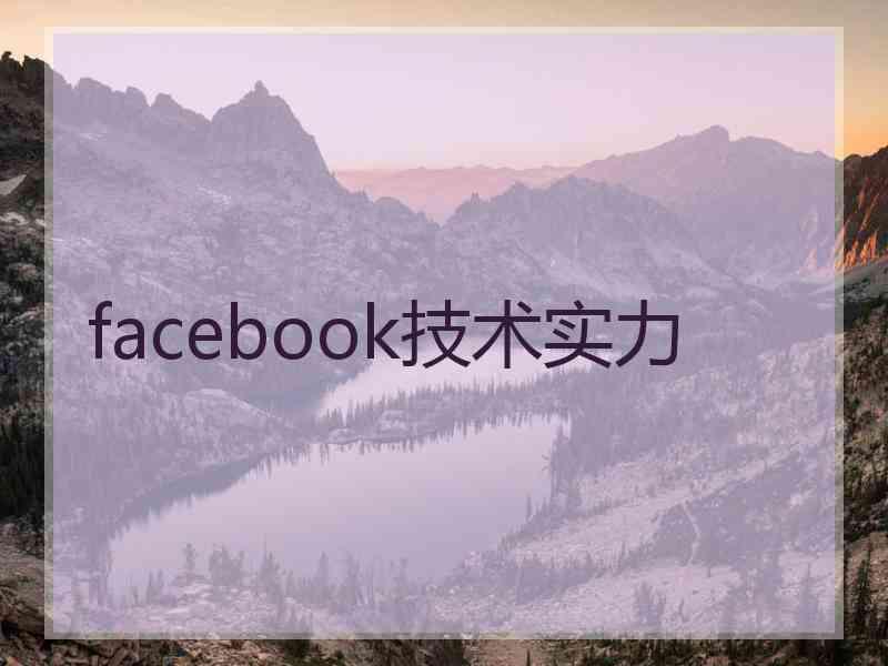 facebook技术实力