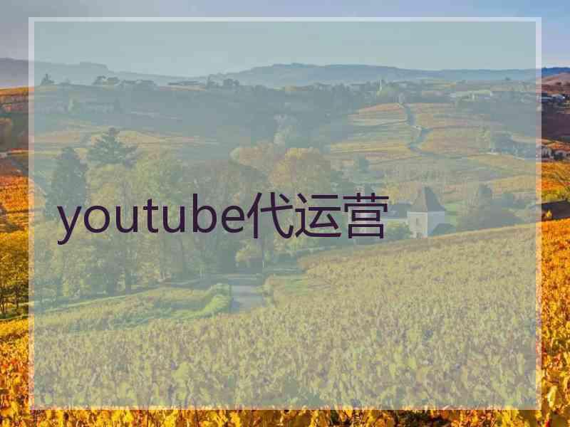 youtube代运营