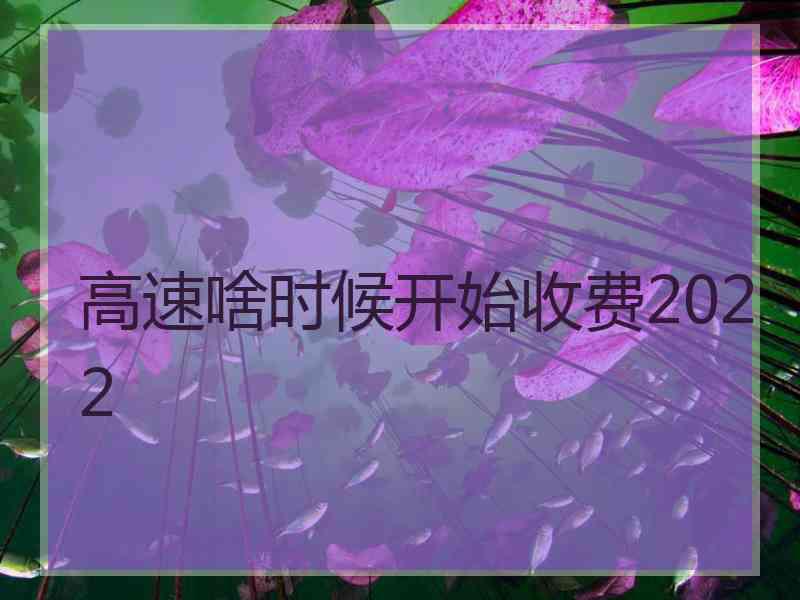 高速啥时候开始收费2022