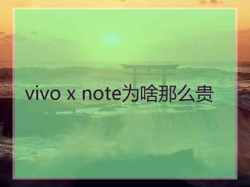 vivo x note为啥那么贵