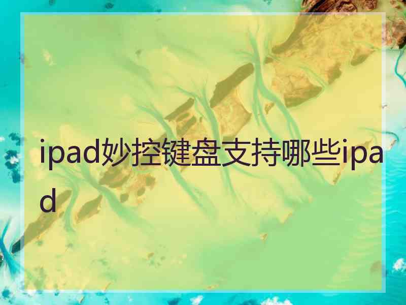 ipad妙控键盘支持哪些ipad