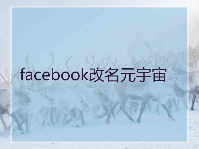 facebook改名元宇宙