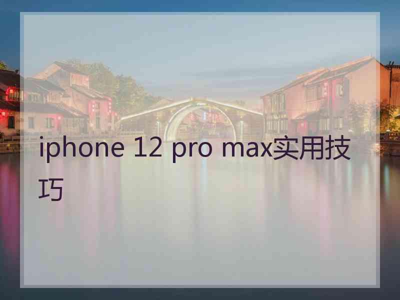 iphone 12 pro max实用技巧