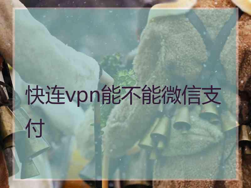 快连vpn能不能微信支付