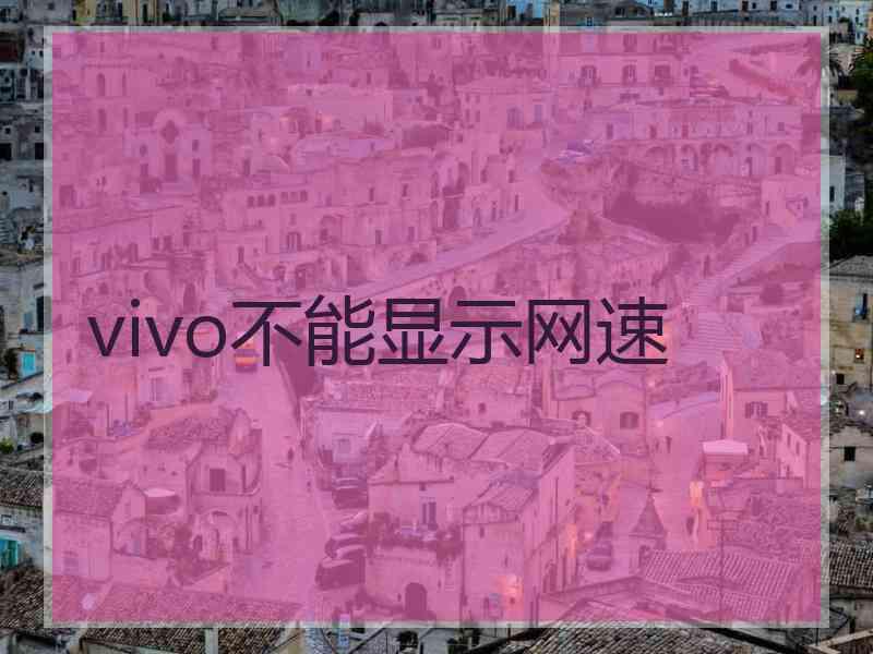 vivo不能显示网速