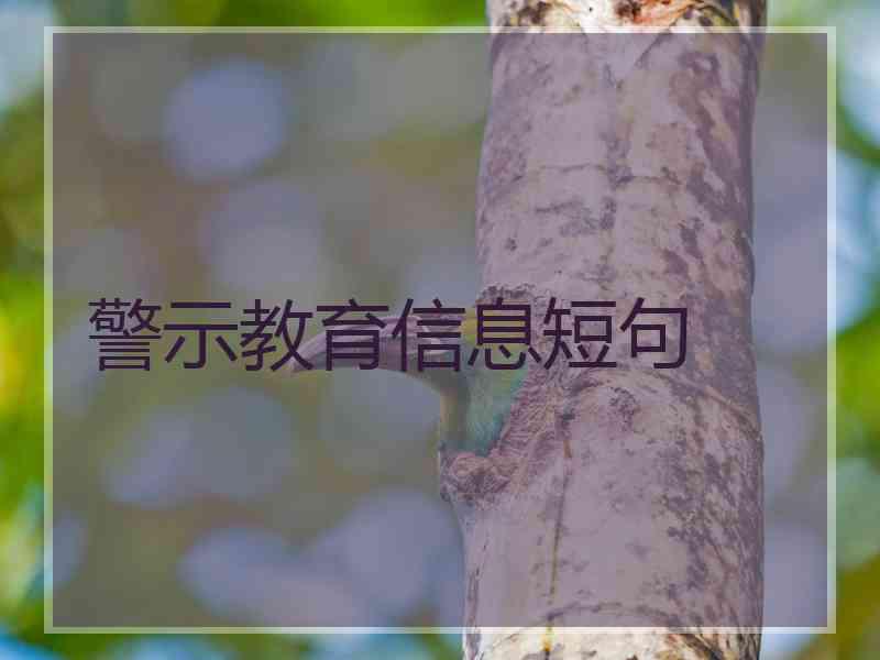 警示教育信息短句