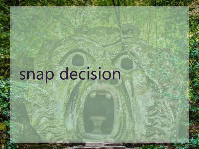 snap decision