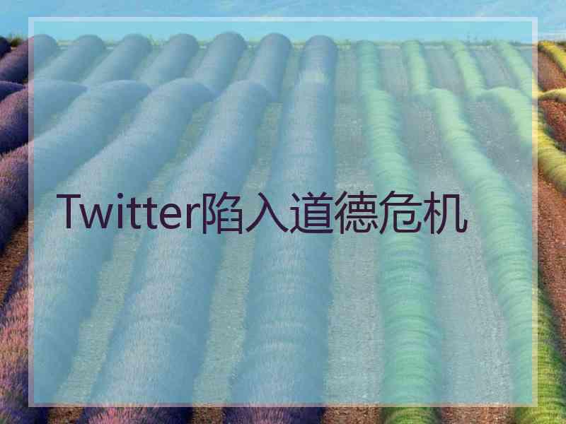 Twitter陷入道德危机