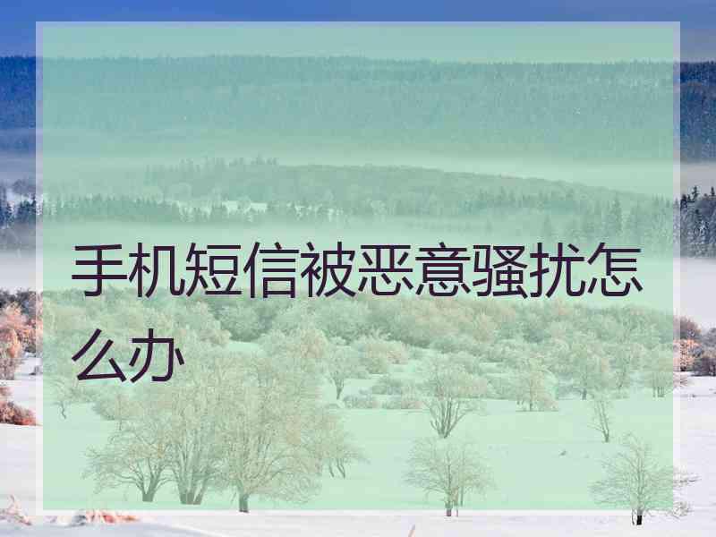 手机短信被恶意骚扰怎么办