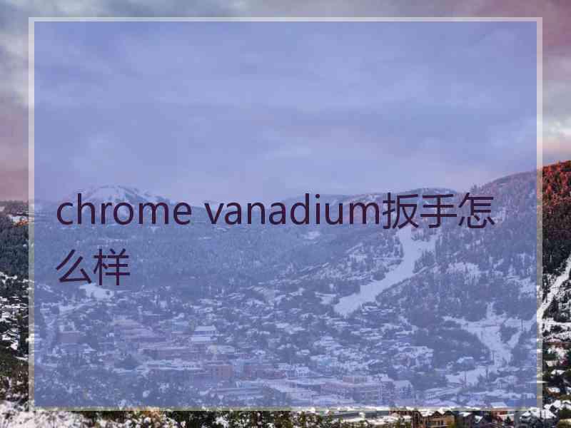 chrome vanadium扳手怎么样