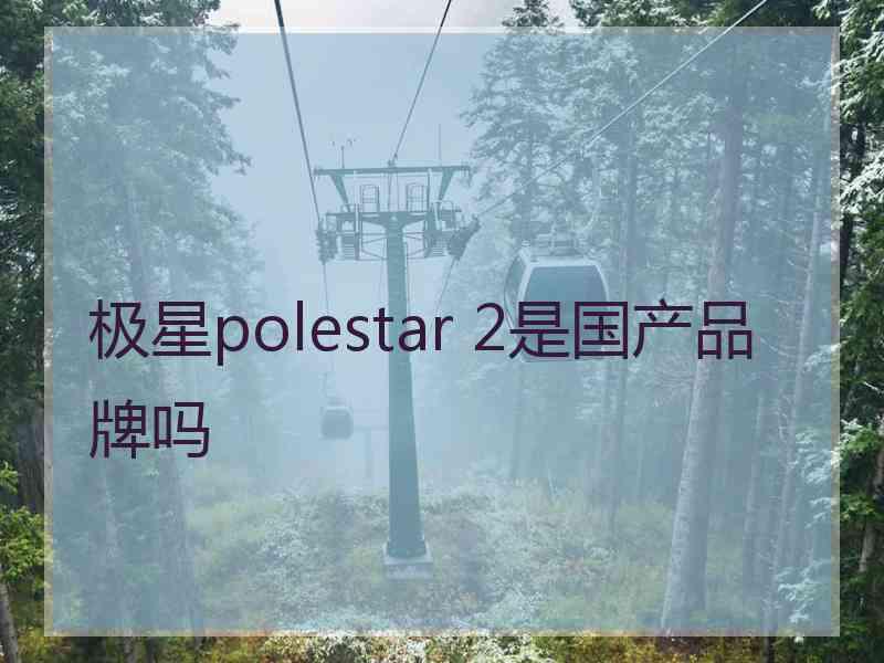 极星polestar 2是国产品牌吗