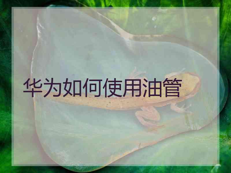 华为如何使用油管