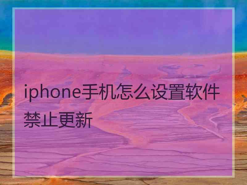 iphone手机怎么设置软件禁止更新