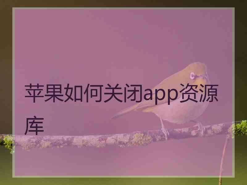 苹果如何关闭app资源库