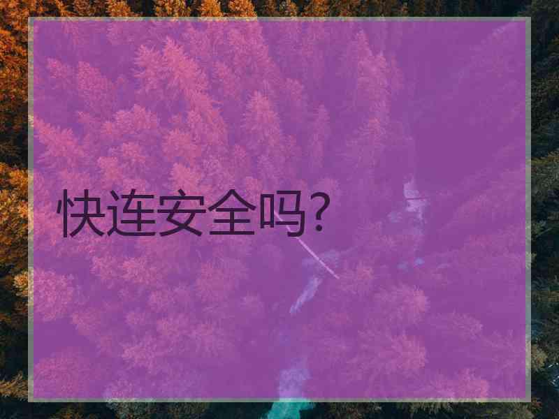 快连安全吗?