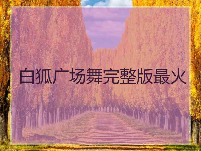 白狐广场舞完整版最火