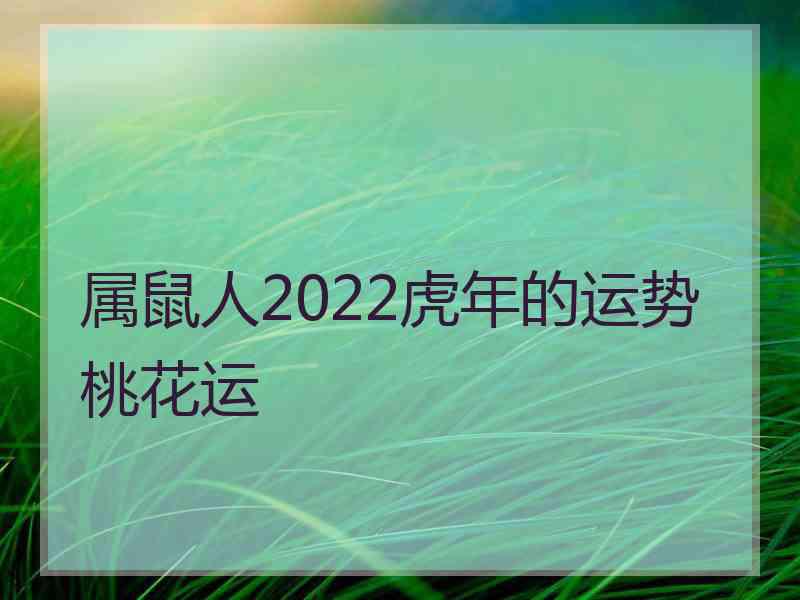 属鼠人2022虎年的运势桃花运