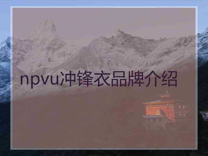 npvu冲锋衣品牌介绍