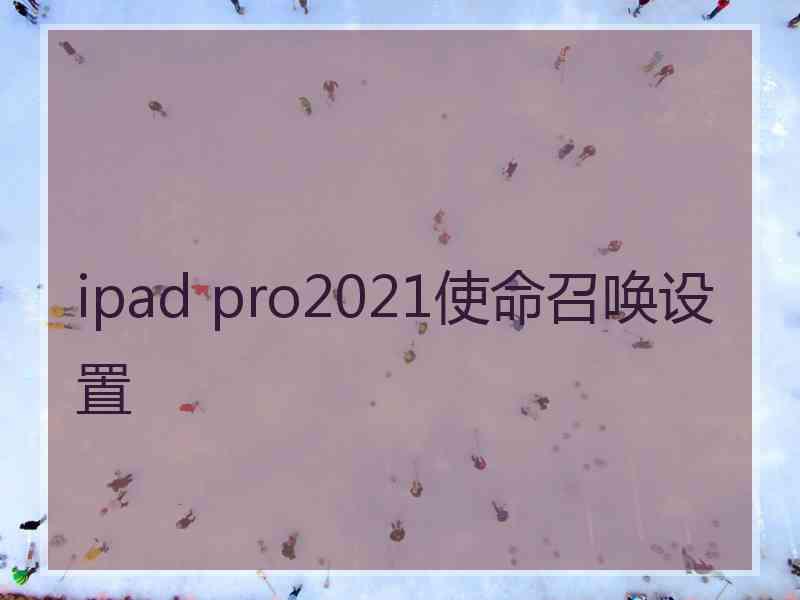 ipad pro2021使命召唤设置