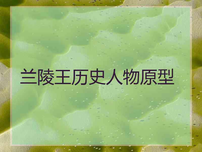 兰陵王历史人物原型