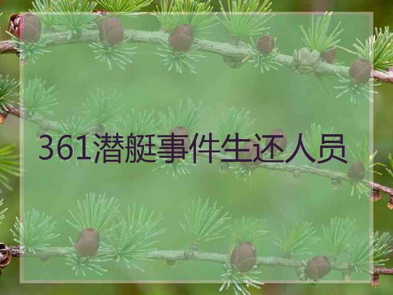 361潜艇事件生还人员