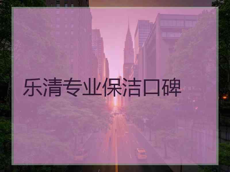 乐清专业保洁口碑