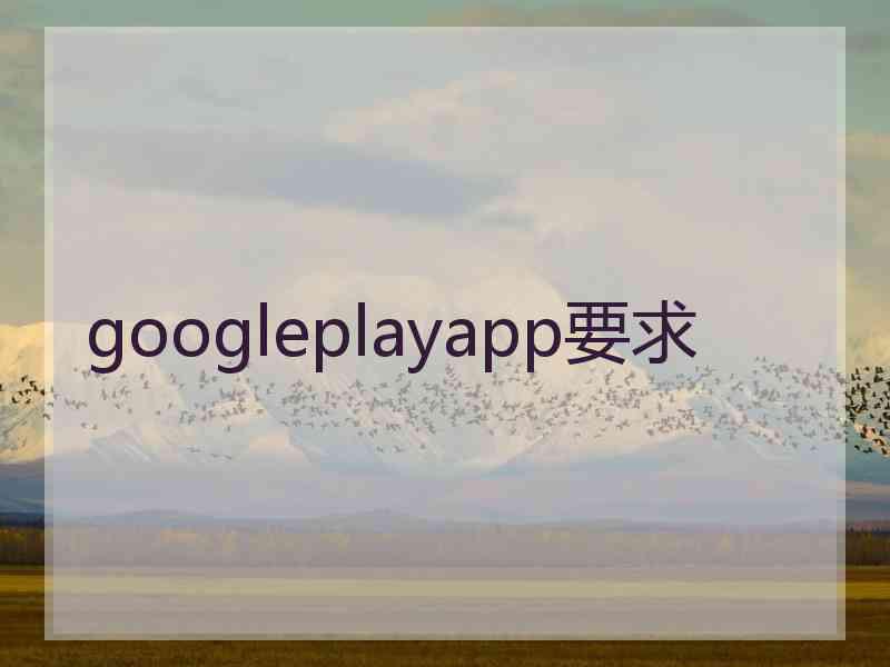 googleplayapp要求