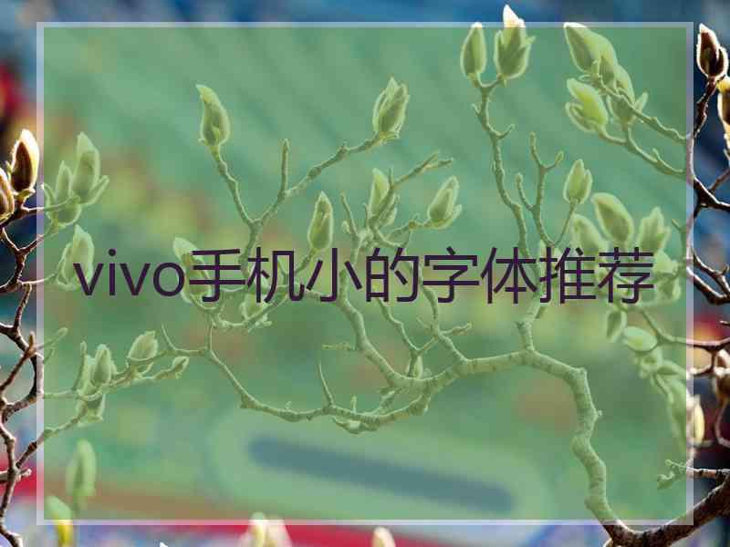 vivo手机小的字体推荐