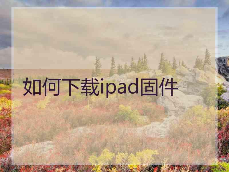 如何下载ipad固件