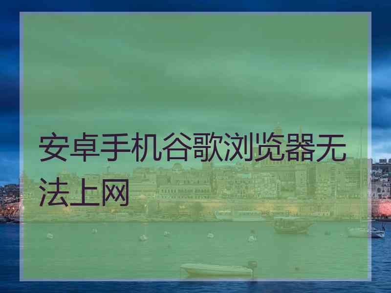 安卓手机谷歌浏览器无法上网