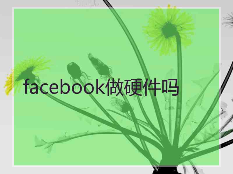 facebook做硬件吗