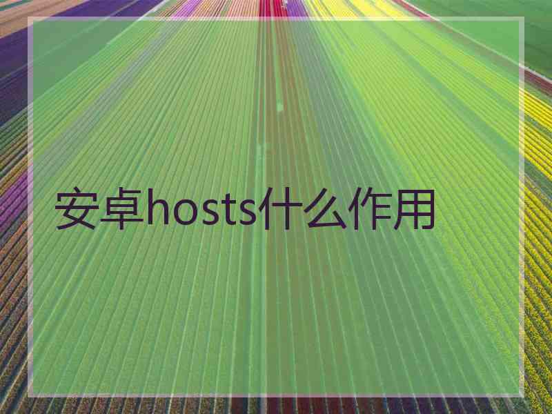 安卓hosts什么作用