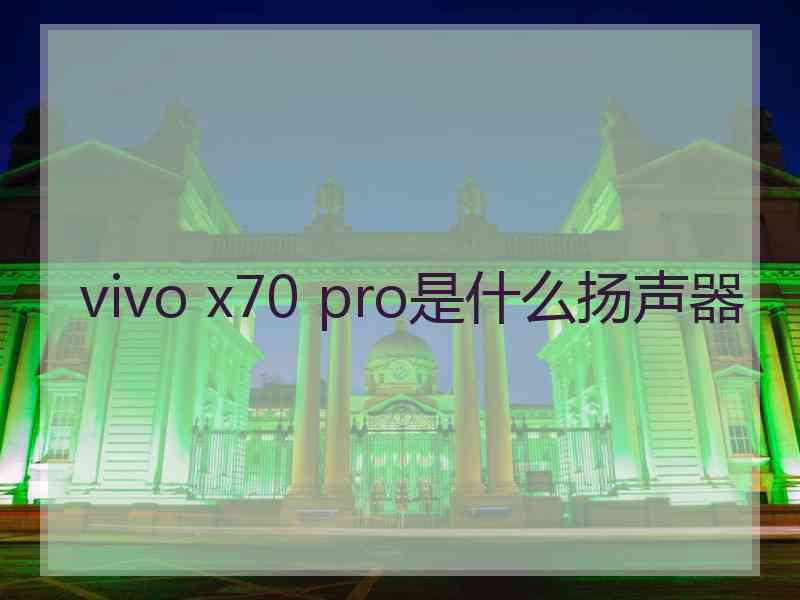 vivo x70 pro是什么扬声器