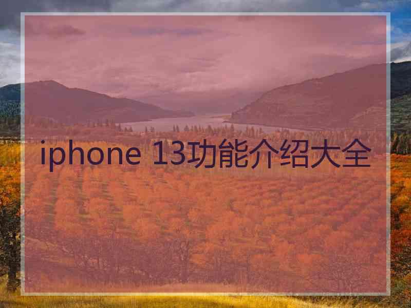 iphone 13功能介绍大全