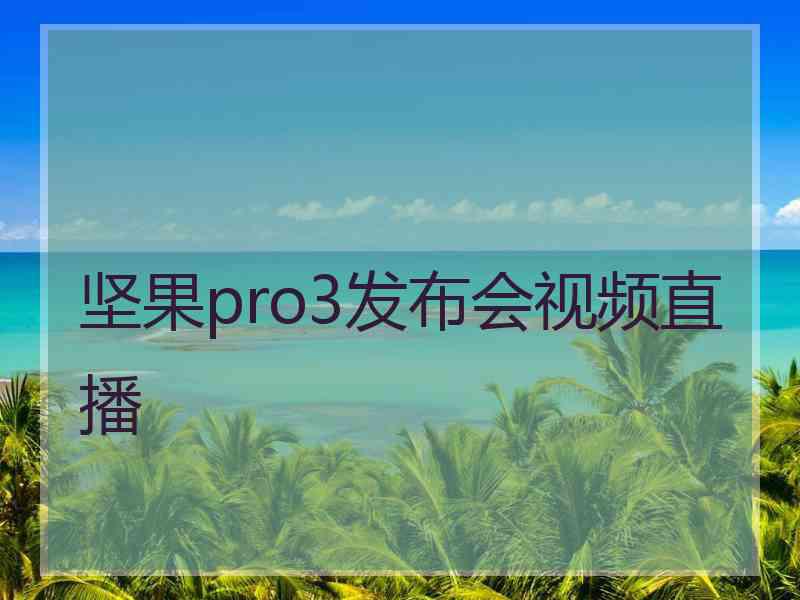 坚果pro3发布会视频直播