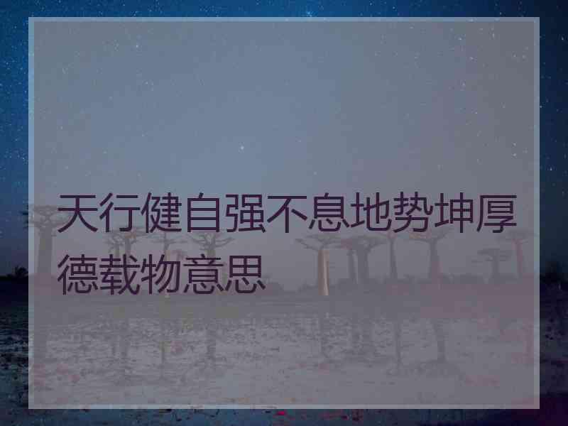 天行健自强不息地势坤厚德载物意思