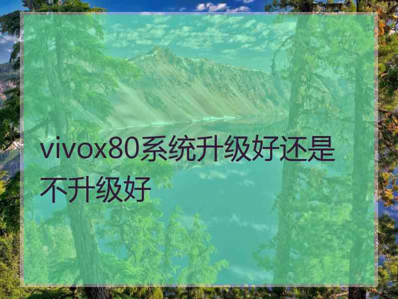 vivox80系统升级好还是不升级好