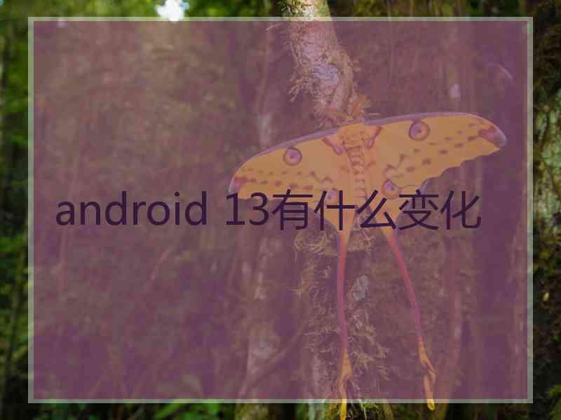 android 13有什么变化