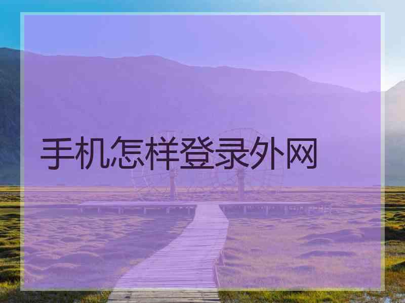 手机怎样登录外网