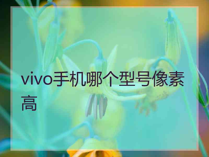 vivo手机哪个型号像素高