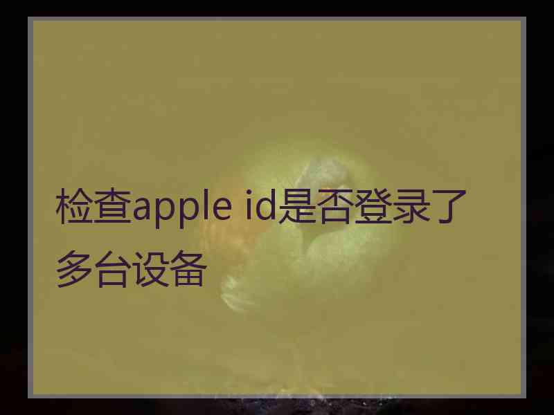 检查apple id是否登录了多台设备