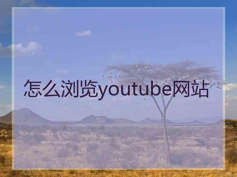 怎么浏览youtube网站